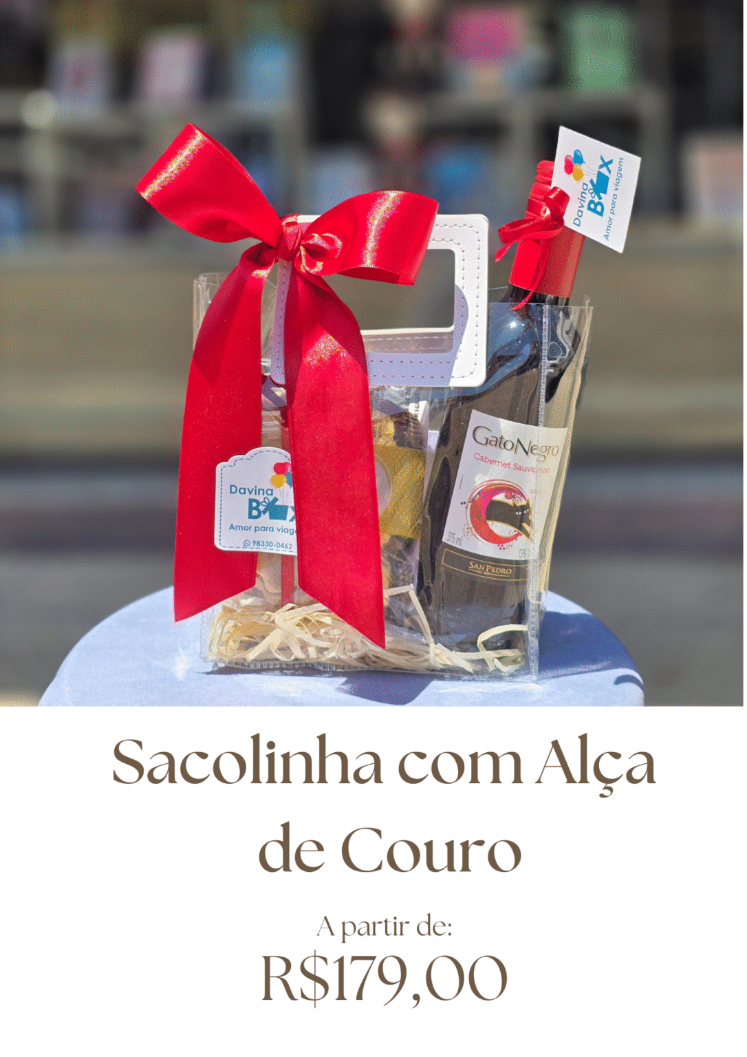 Sacolinha com Alça de Couro